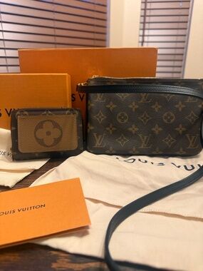 Louis Vuitton Monogram Canvas Crossbody Bag in Brown and Tan